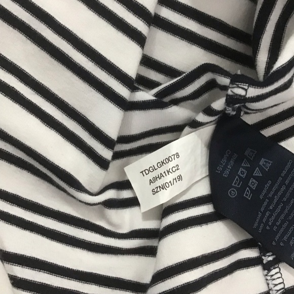 Tommy Hilfiger Navy Blue & White Striped Sleeveless Dress w/Elastic Waist, Sz L - Picture 8 of 11
